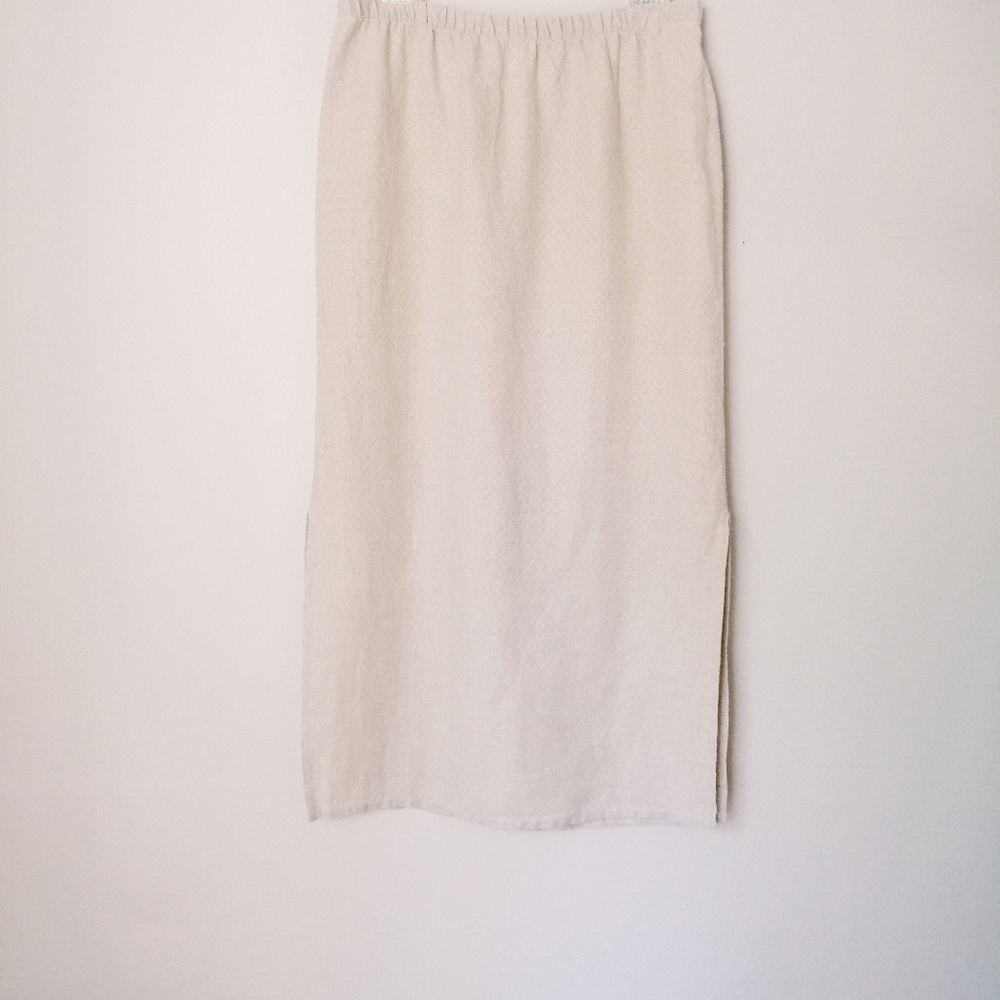 100% Irish Linen Midi/Maxi Skirt Oat/Natural